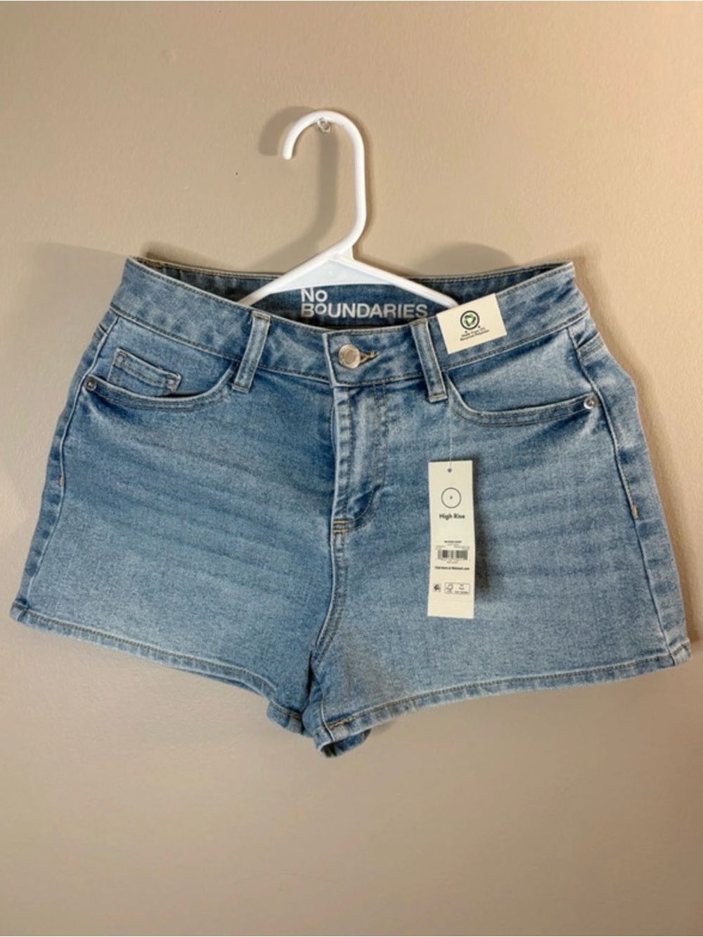 No Boundaries Light Blue High-Rise Denim Shorts